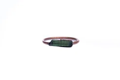 Raw tourmaline ring | Green tourmaline crystal ring