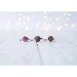 Rose Gold Ruby ring | Red ruby crystal ring