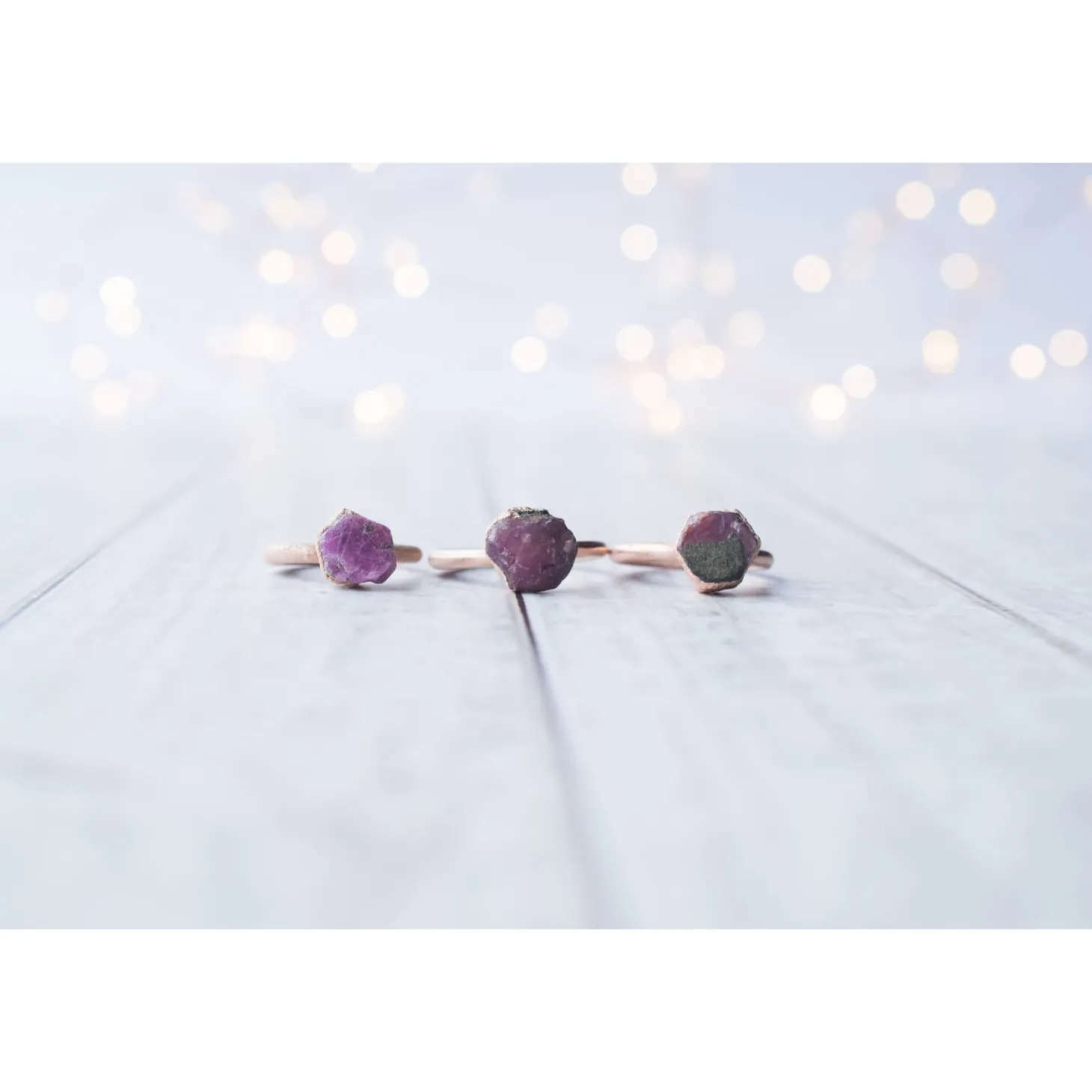Rose Gold Ruby ring | Red ruby crystal ring