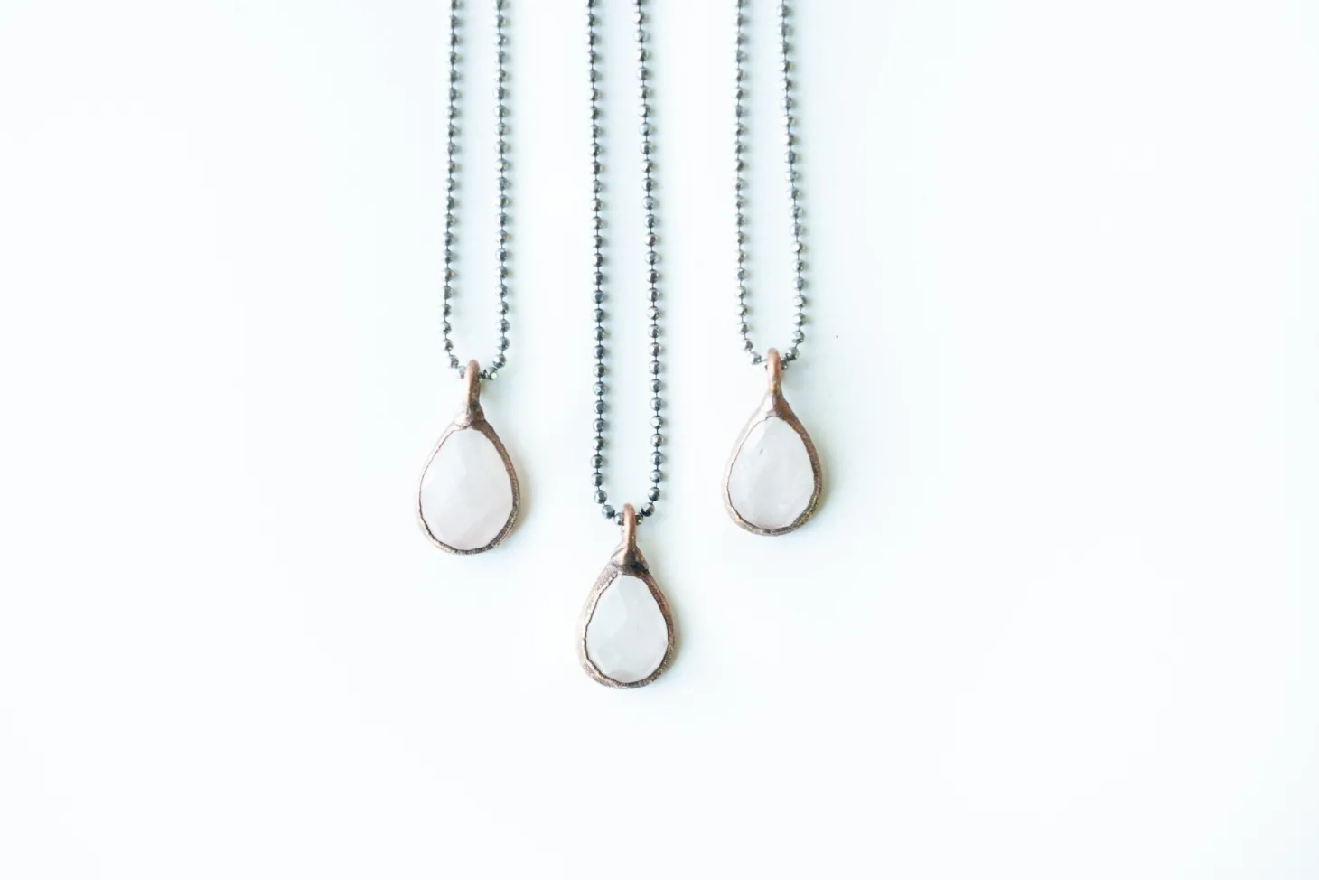 Rose Quartz Necklace | Faceted Rose Quartz