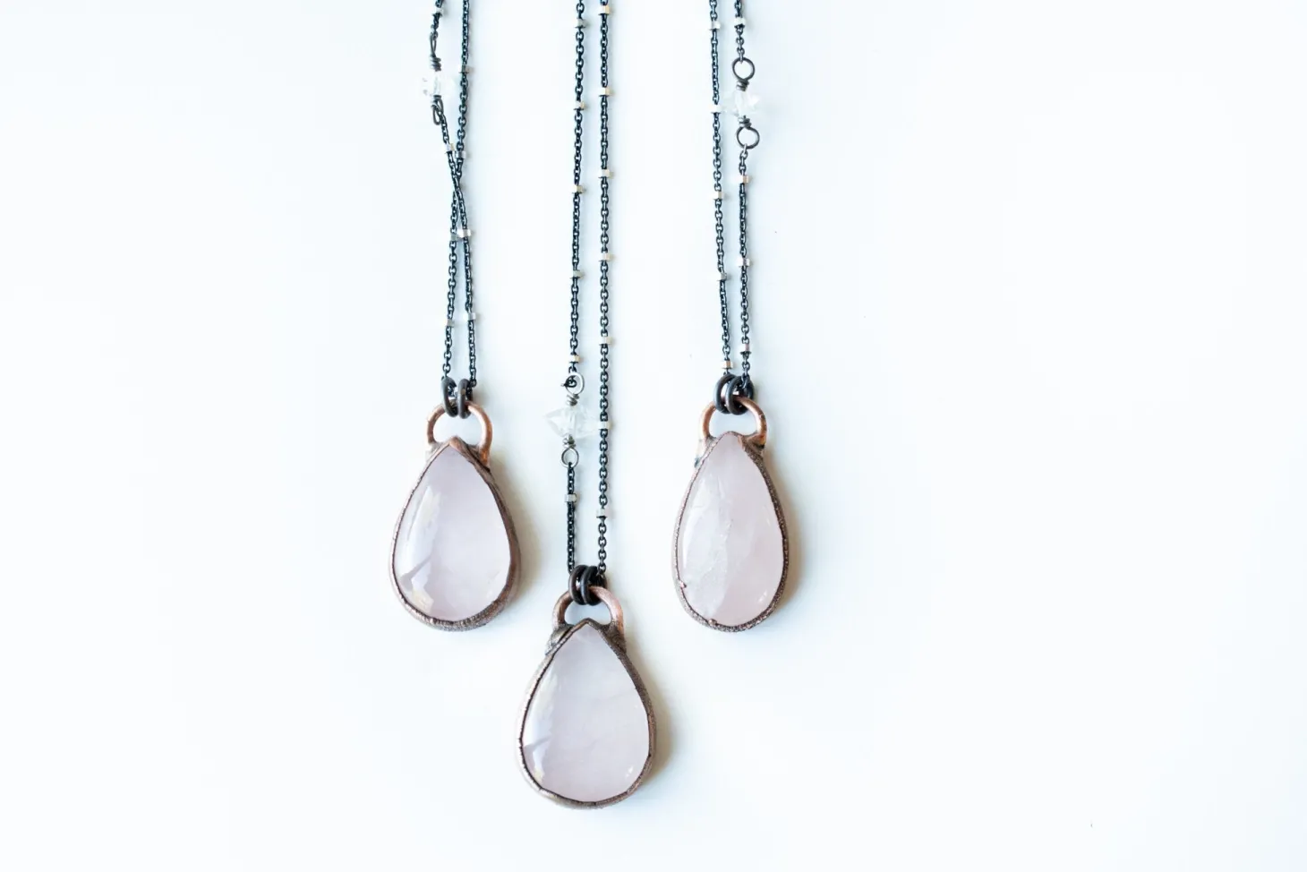 Rose Quartz Necklace | Raw crystal necklace