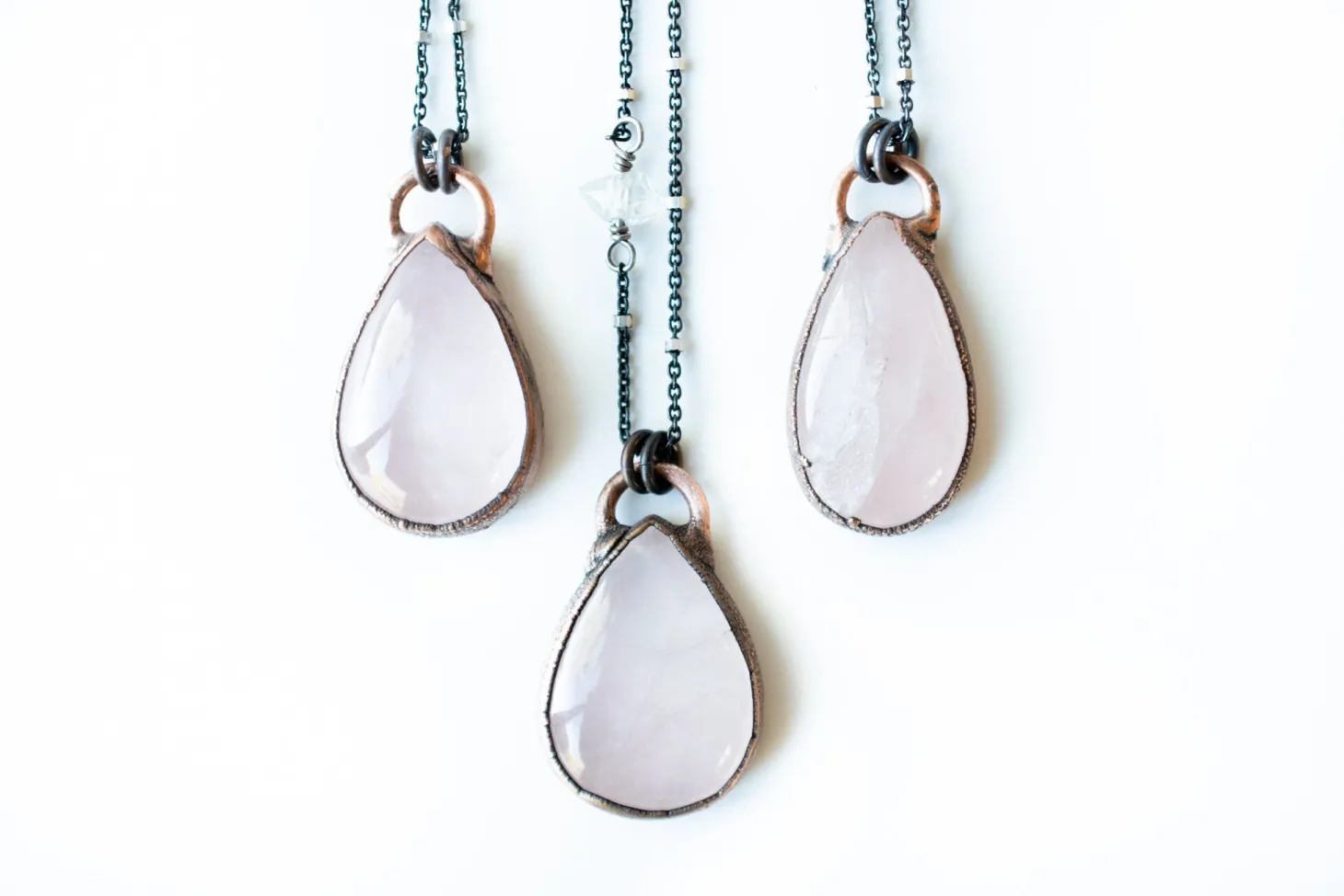 Rose Quartz Necklace | Raw crystal necklace