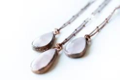 Rose Quartz Necklace | Raw crystal necklace