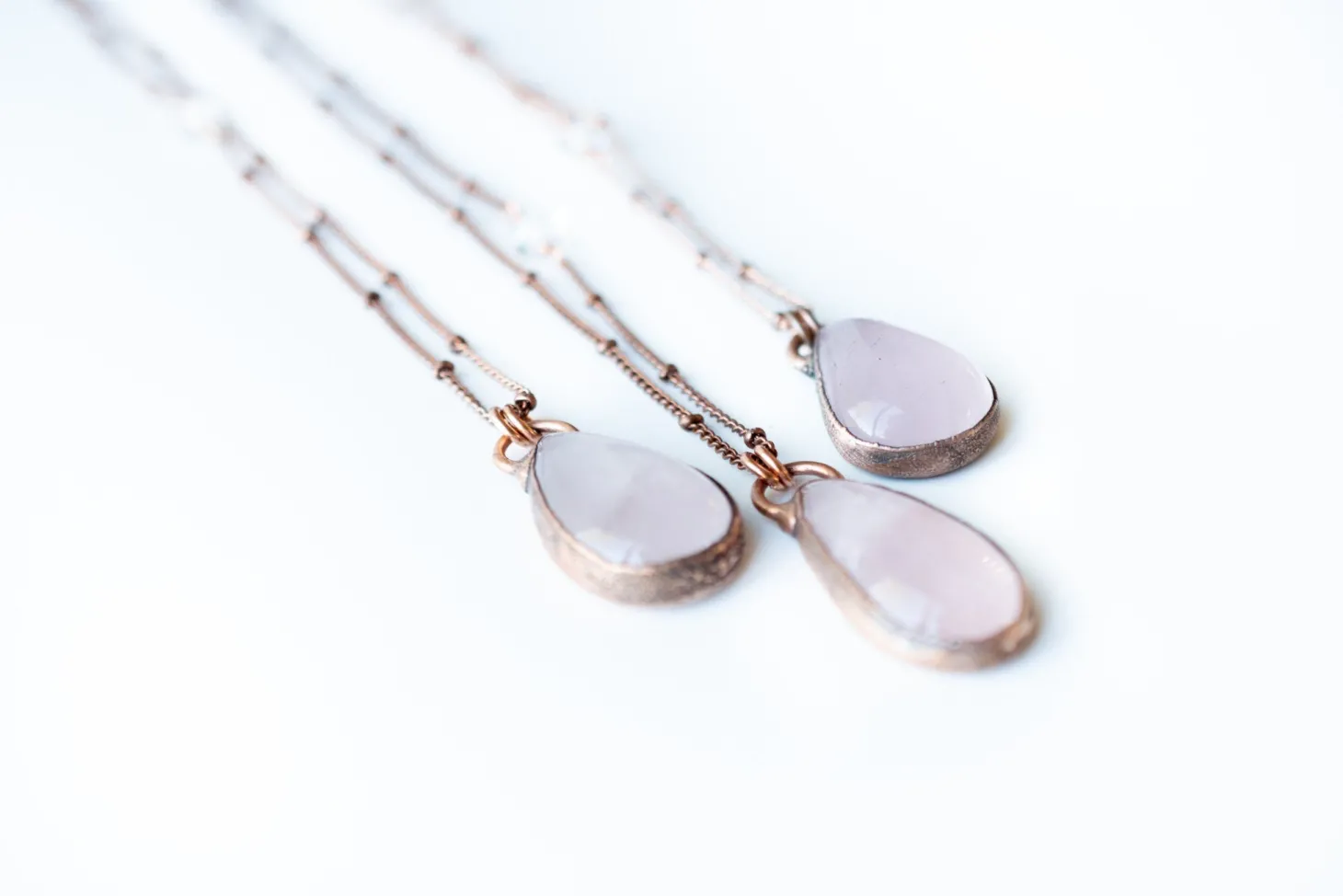Rose Quartz Necklace | Raw crystal necklace