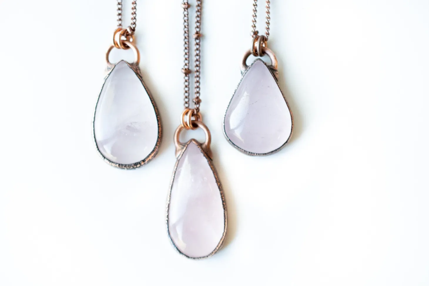 Rose Quartz Necklace | Raw crystal necklace