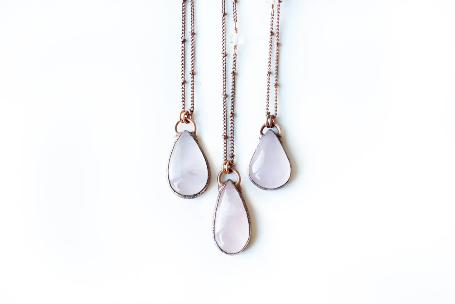 Rose Quartz Necklace | Raw crystal necklace
