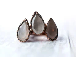 Rose Quartz ring | Organic stone stacking ring