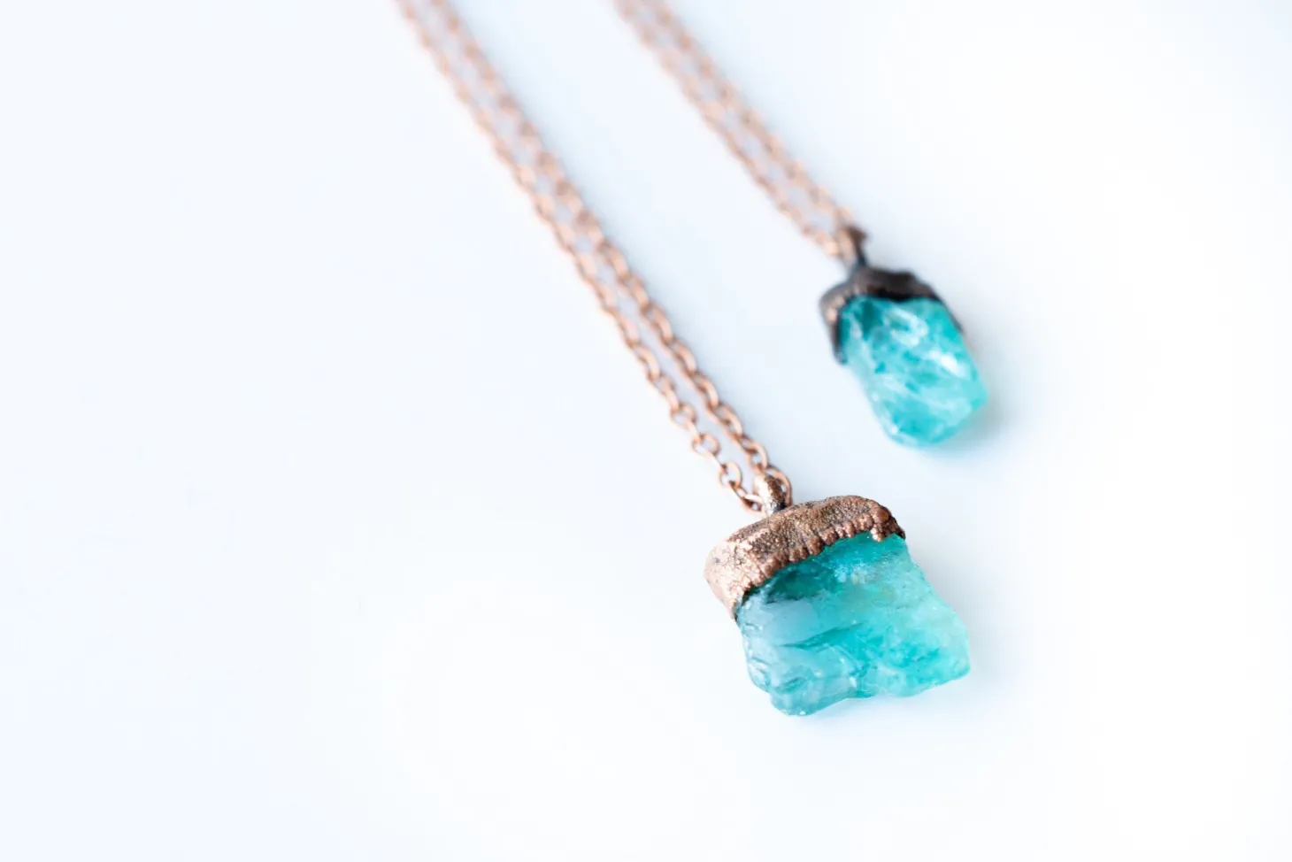 Rough apatite necklace | Blue apatite necklace