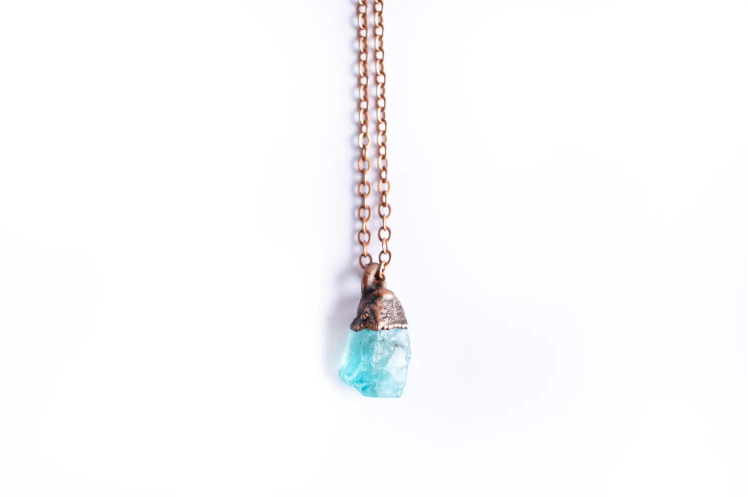 Rough apatite necklace | Blue apatite necklace