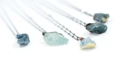 Rough aquamarine necklace | Raw aquamarine jewelry