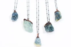 Rough aquamarine necklace | Raw aquamarine jewelry