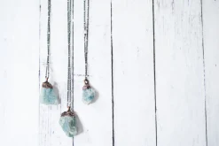 Rough aquamarine necklace | Raw aquamarine jewelry