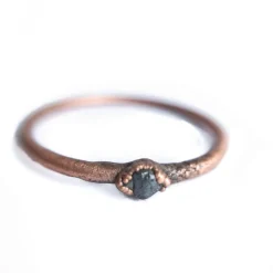 Rough diamond ring | Tiny raw diamond engagement ring
