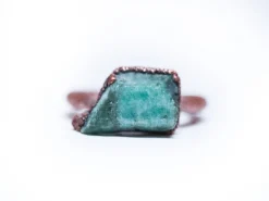 Rough emerald ring | Raw Emerald birthstone ring
