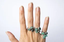 Rough emerald ring | Raw Emerald birthstone ring