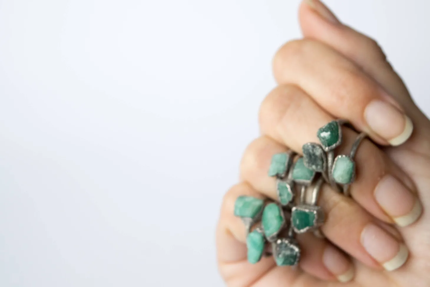 Rough emerald ring | Raw Emerald birthstone ring