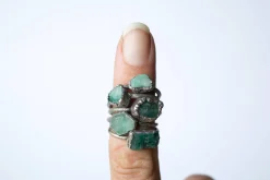 Rough emerald ring | Raw Emerald birthstone ring