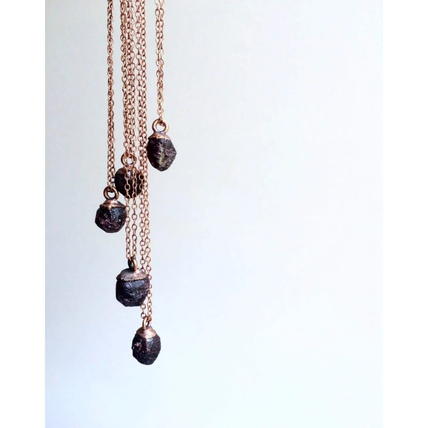 Rough garnet necklace | Garnet crystal necklace