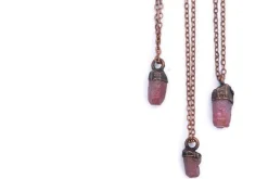 Ruby crystal necklace | Raw ruby necklace