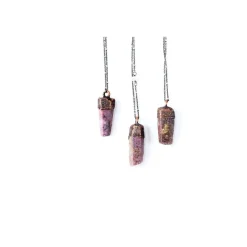 Ruby crystal necklace | Raw ruby necklace | Raw mineral necklace | Ruby gemstone pendant on copper chain | Rough ruby crystal pendant