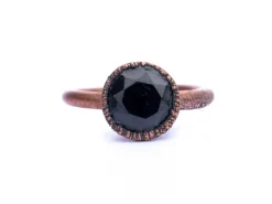 SALE Black Spinel ring | Black Spinel crystal ring