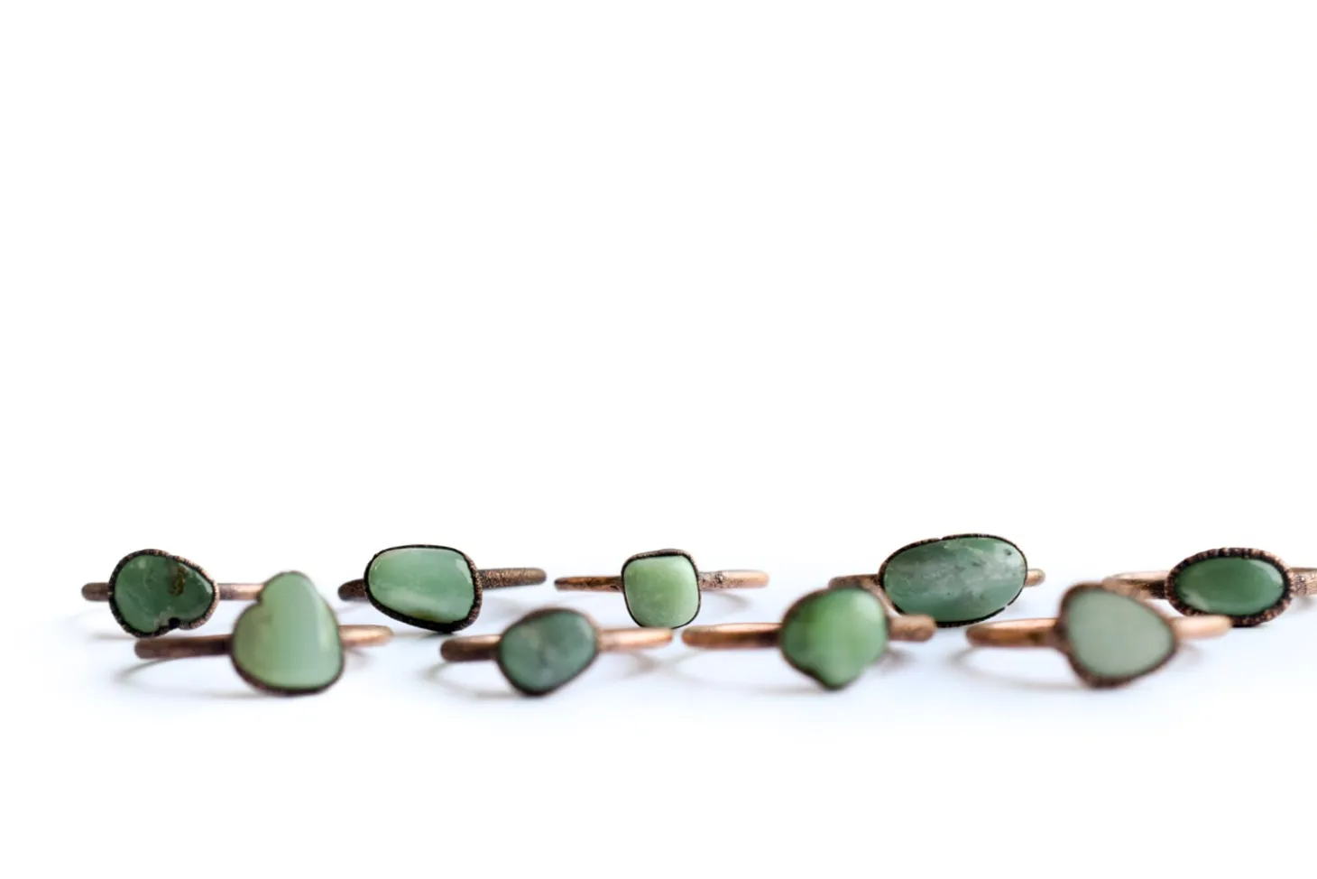 SALE Chrysoprase ring | Tumbled chrysoprase crystal ring