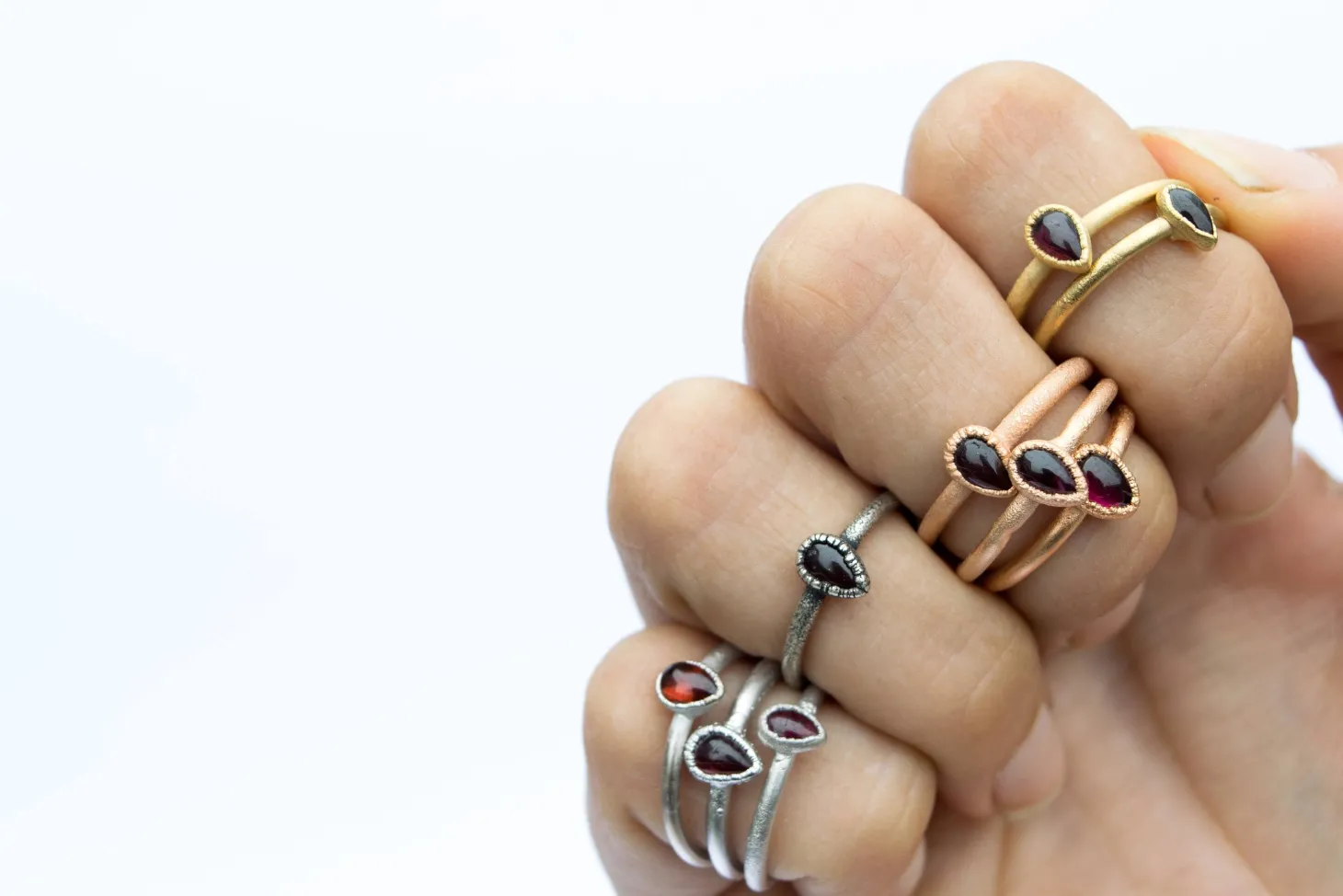 SALE Deep Red Garnet ring | Garnet Teardrop Ring