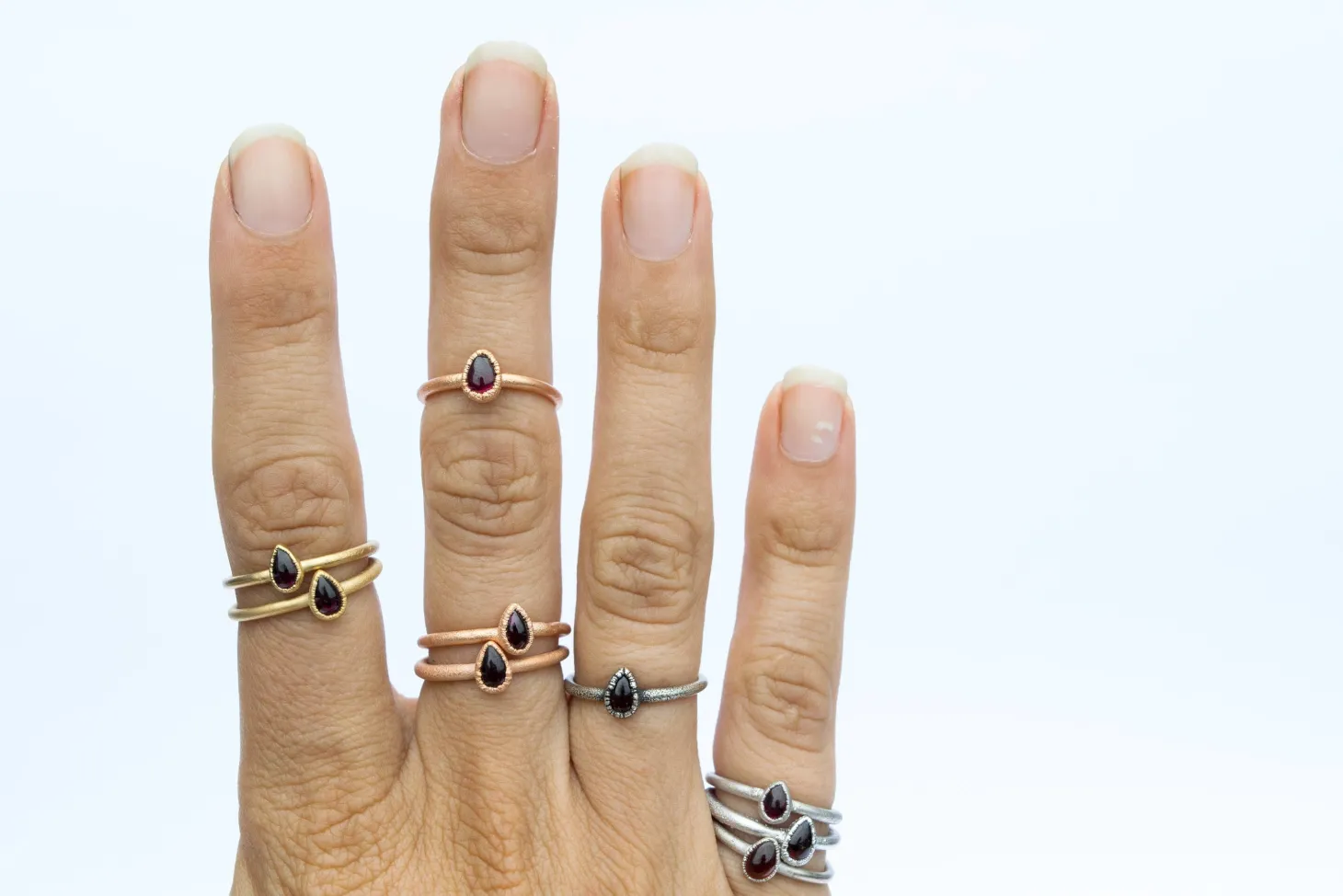 SALE Deep Red Garnet ring | Garnet Teardrop Ring
