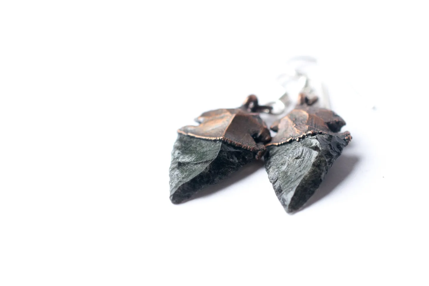 SALE Dragonglass | Obsidian arrowhead earrings