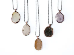 SALE Druzy crystal necklace | Natural druzy pendant