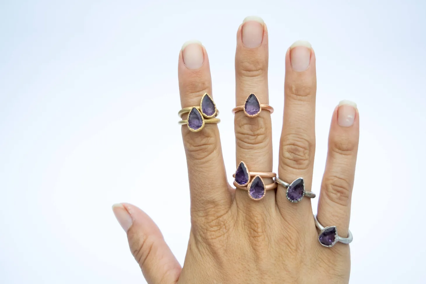 SALE Faceted amethyst ring | Amethyst statement ring