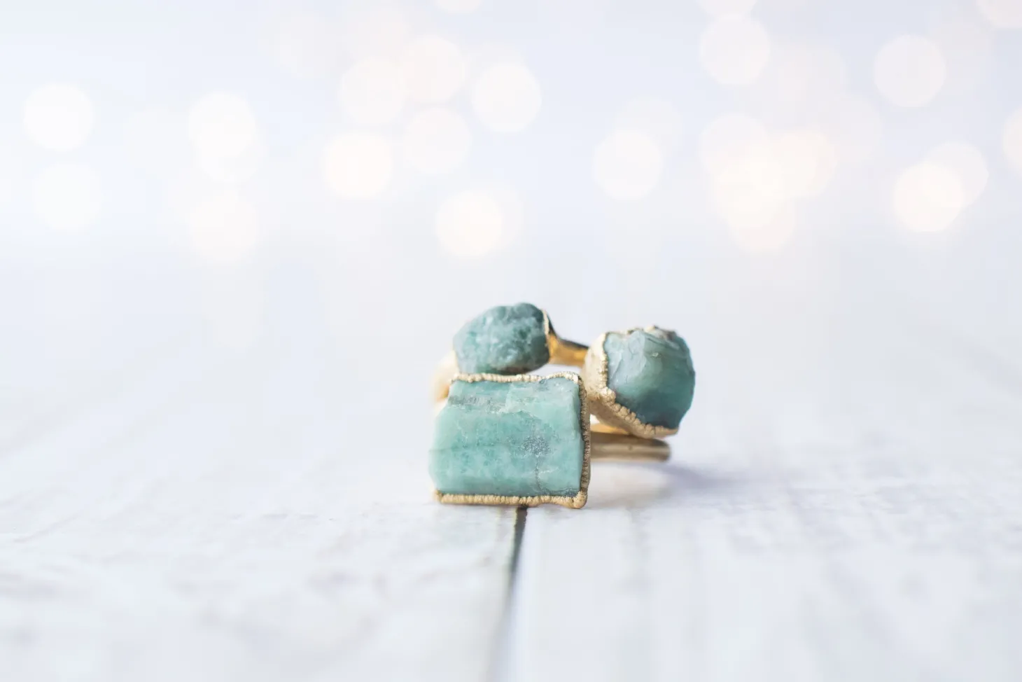 SALE Gold Emerald ring | Rough emerald ring