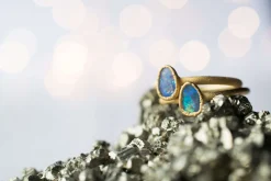 SALE Gold Opal ring | Stacking birthstone ring