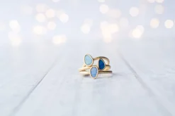 SALE Gold Opal ring | Stacking birthstone ring
