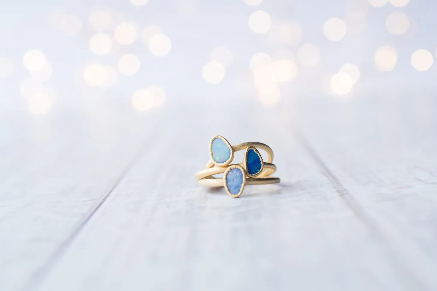 SALE Gold Opal ring | Stacking birthstone ring