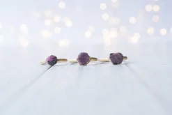 SALE Gold Ruby ring | Red ruby crystal ring