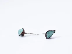 SALE Raw apatite | Apatite nugget sterling silver post earring