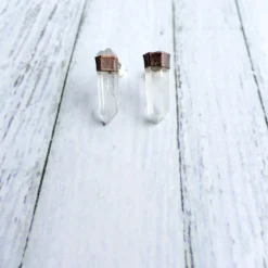 SALE Raw crystal studs | Herkimer diamond