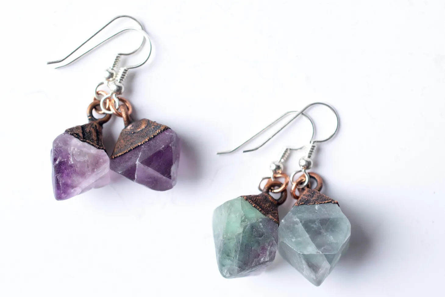 SALE Raw fluorite earrings | Rough fluorite