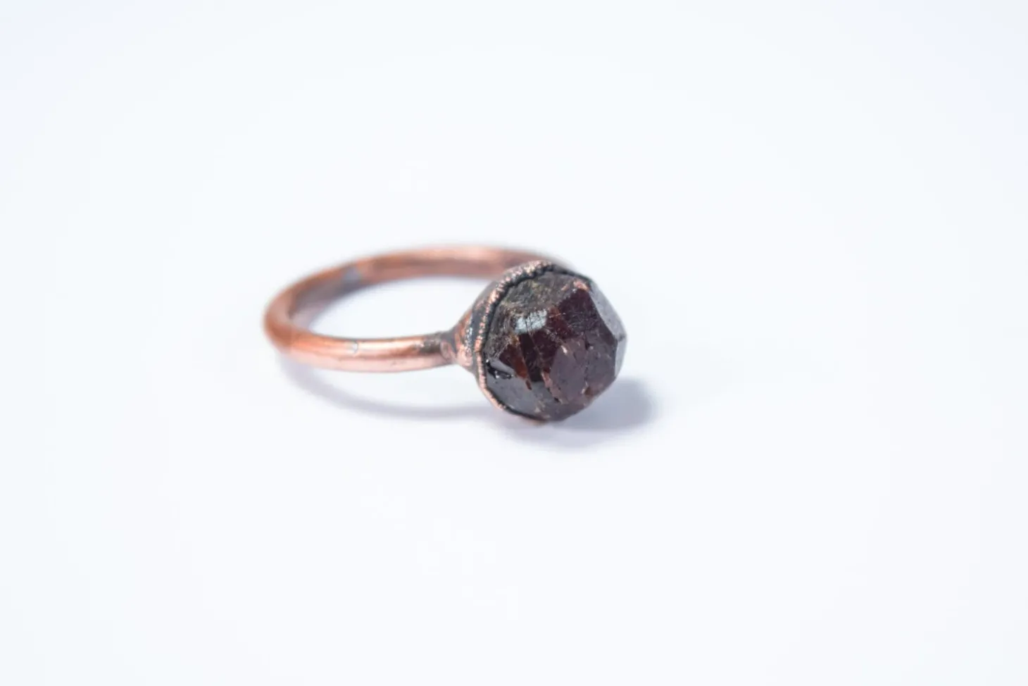 SALE Raw garnet ring | Deep Red Garnet ring