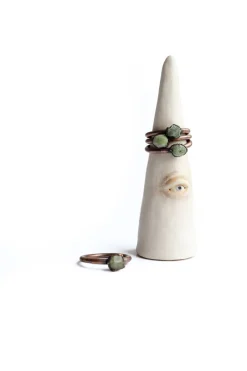 SALE Raw garnet ring | Green Garnet ring
