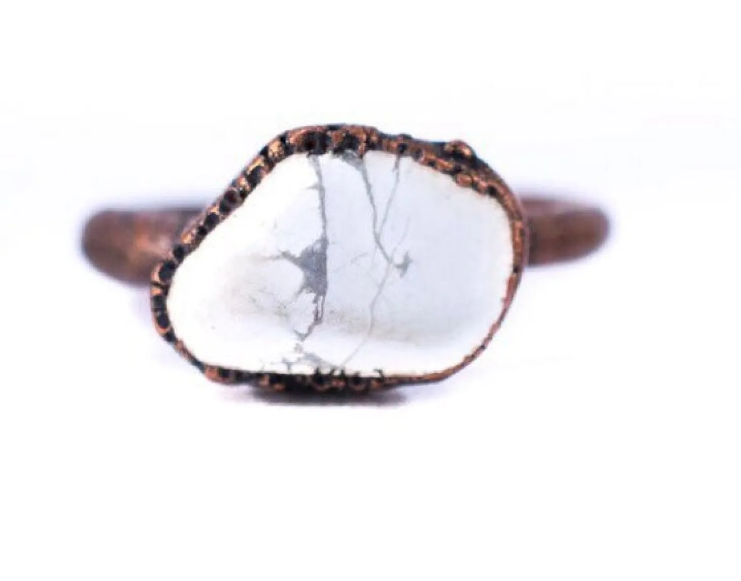 SALE Raw howlite ring | Natural howlite
