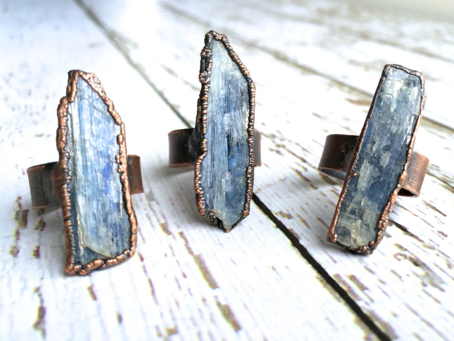 SALE Raw Kyanite ring | Blue Kyanite crystal ring