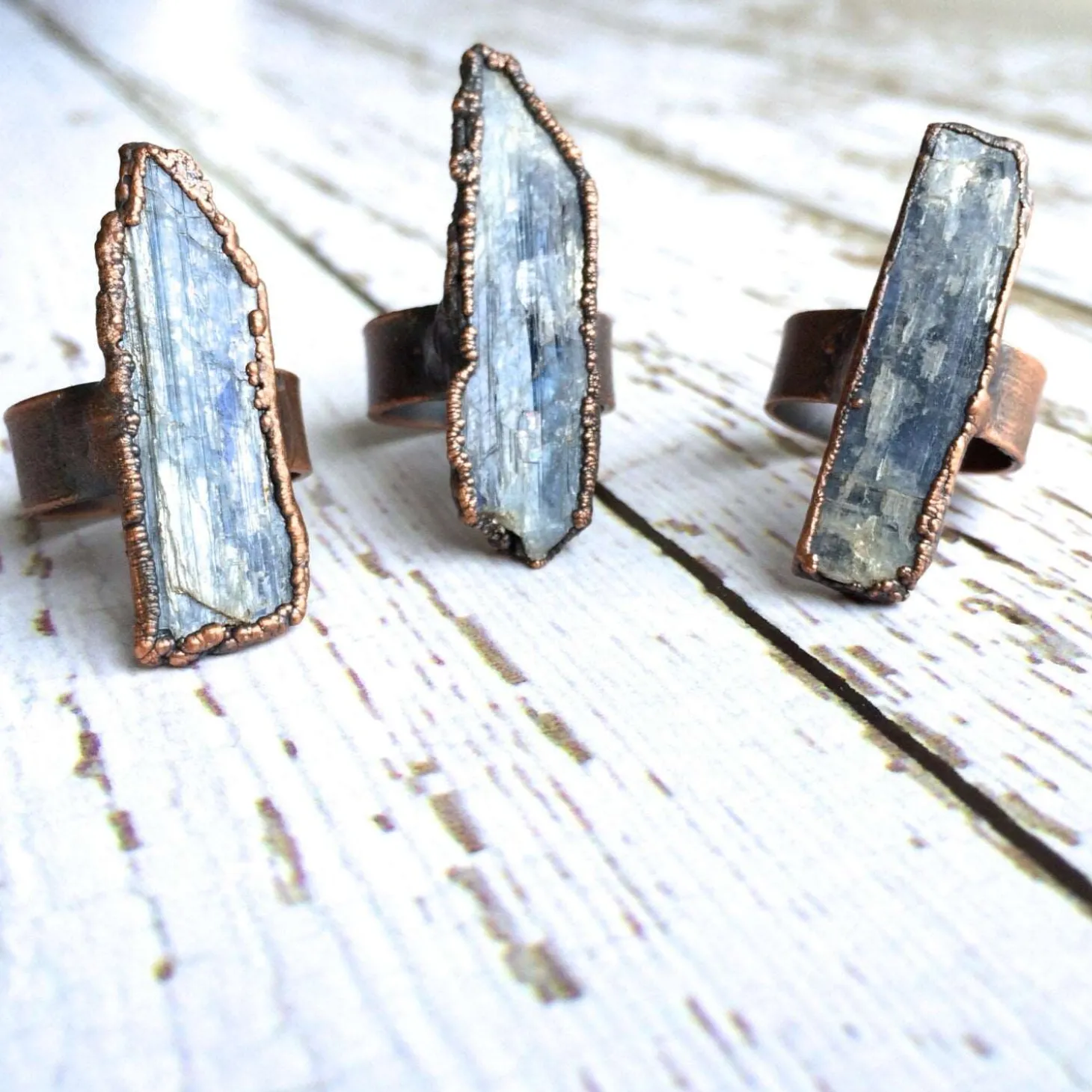 SALE Raw Kyanite ring | Blue Kyanite crystal ring