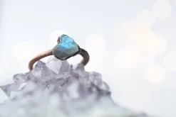 SALE Raw Labradorite ring | Gemstone stacking ring