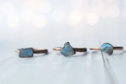 SALE Raw Labradorite ring | Gemstone stacking ring