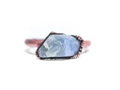 SALE Raw Labradorite ring | Gemstone stacking ring