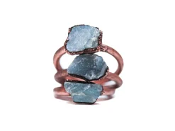 SALE Raw Labradorite ring | Gemstone stacking ring
