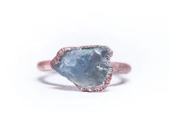 SALE Raw Labradorite ring | Gemstone stacking ring