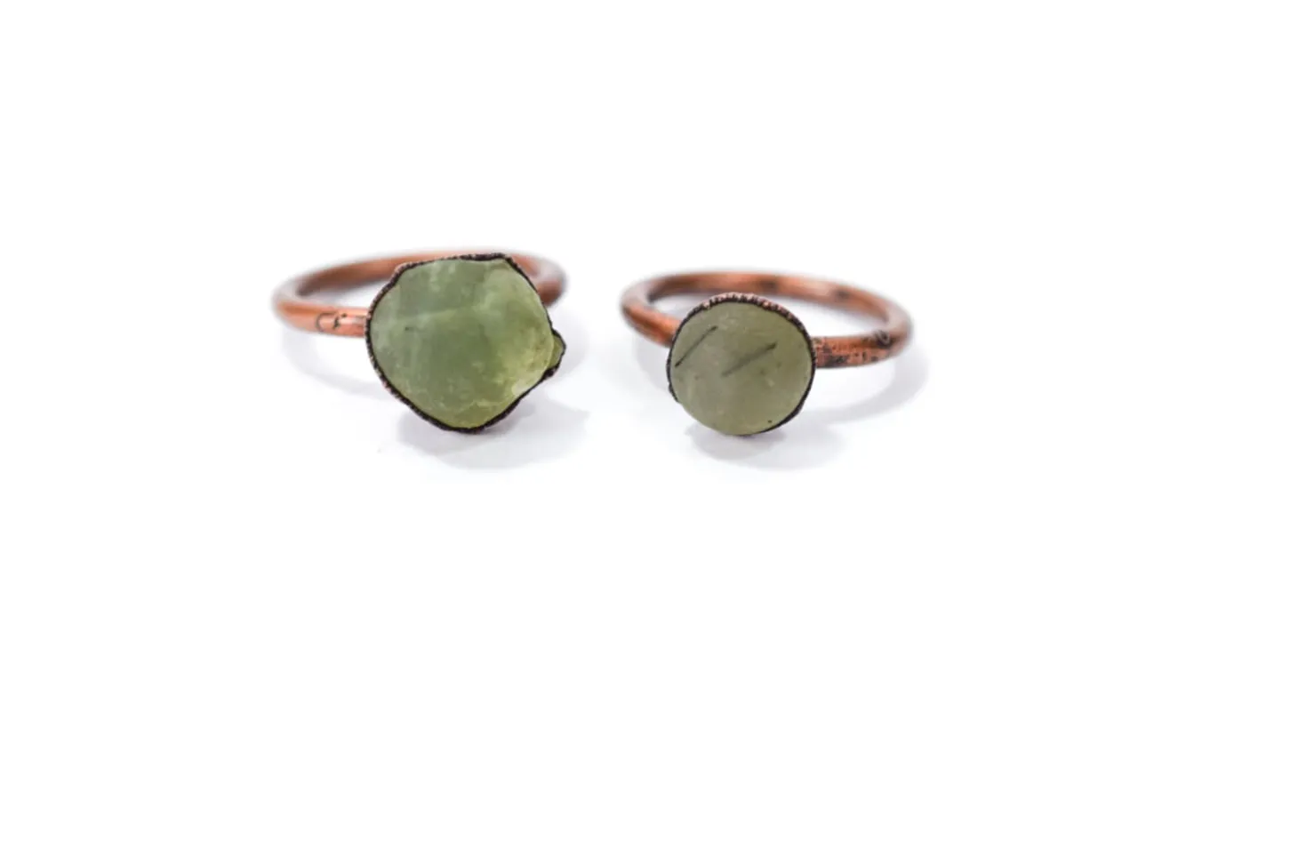 SALE Raw Prehnite ring | Prehnite crystal ring
